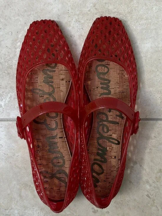 NWOB Sam Edelman Michaela Jelly Mary Jane Flat, Size 9M, Red Jelly - Picture 10 of 12